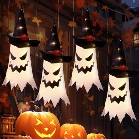 Halloween Decorations Outdoor Halloween Decor Hanging Outdoor String Lights Glowing Ghost Witch Hat Halloween Decorations Indoor Ornaments Hallow